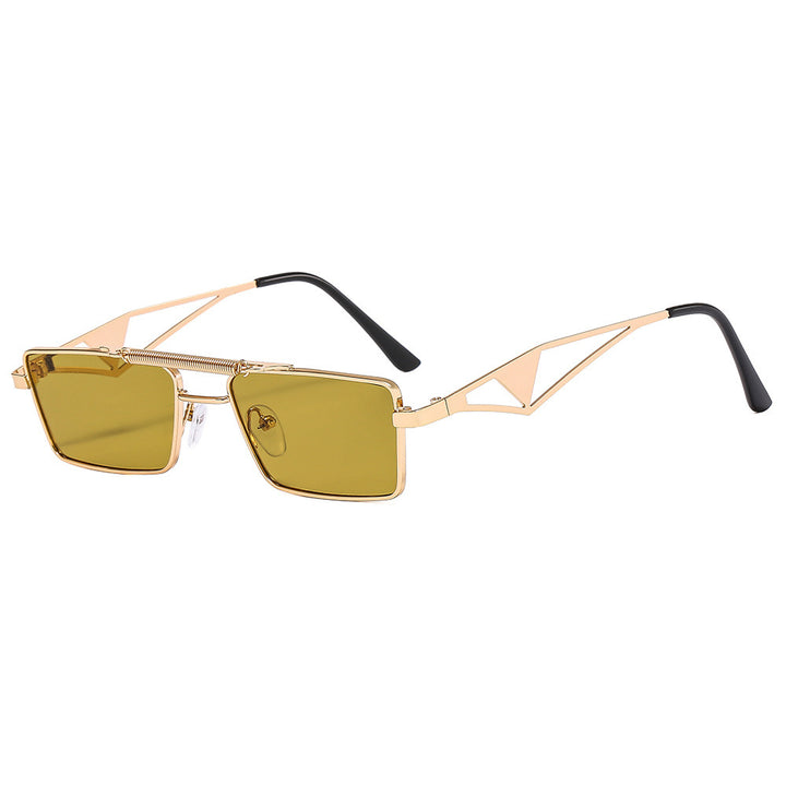 Fashionable sunglasses with square frame and mirrored lenses Kalsten