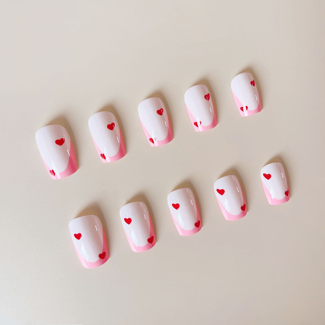Nail Art Set with playful heart motif and elegant accents Kalsten