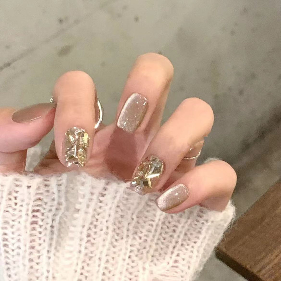 Glamorous Rhinestone-Embellished Press-On Nail Kit