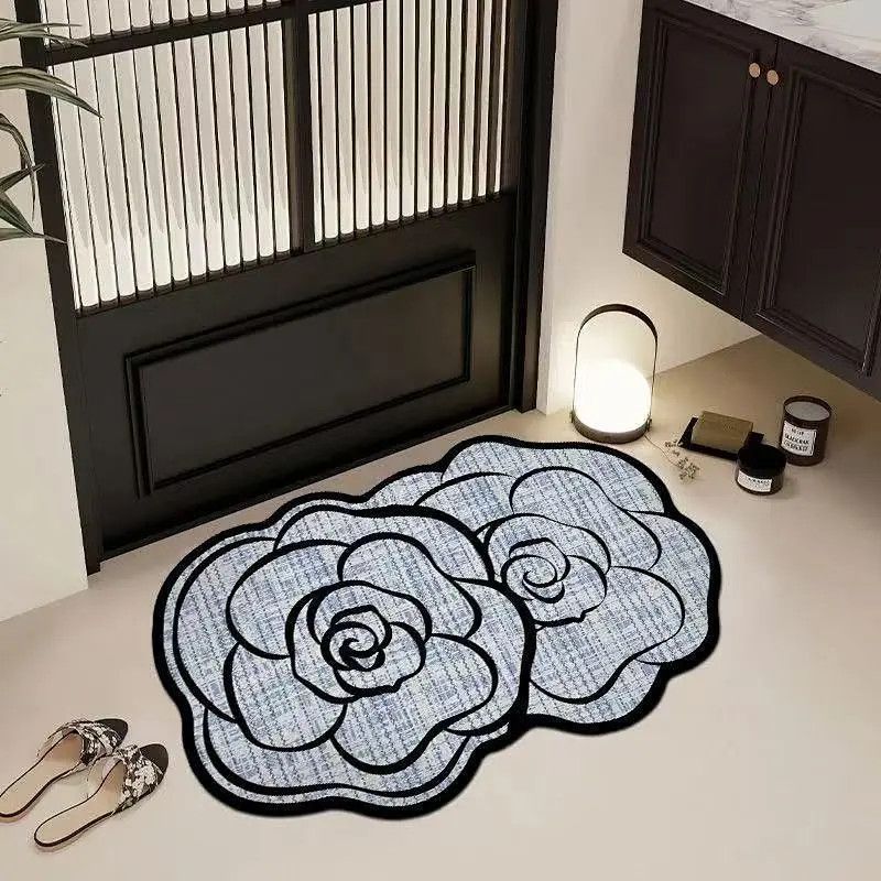 Floral Rose-Themed Area Mat