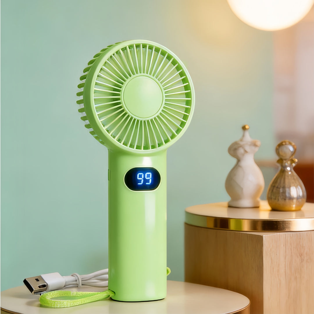 Women's Portable Mini Handheld Fan with LCD Display Kalsten