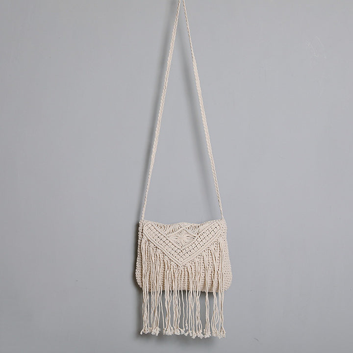 Macrame Crossbody Bag with Fringe Kalsten