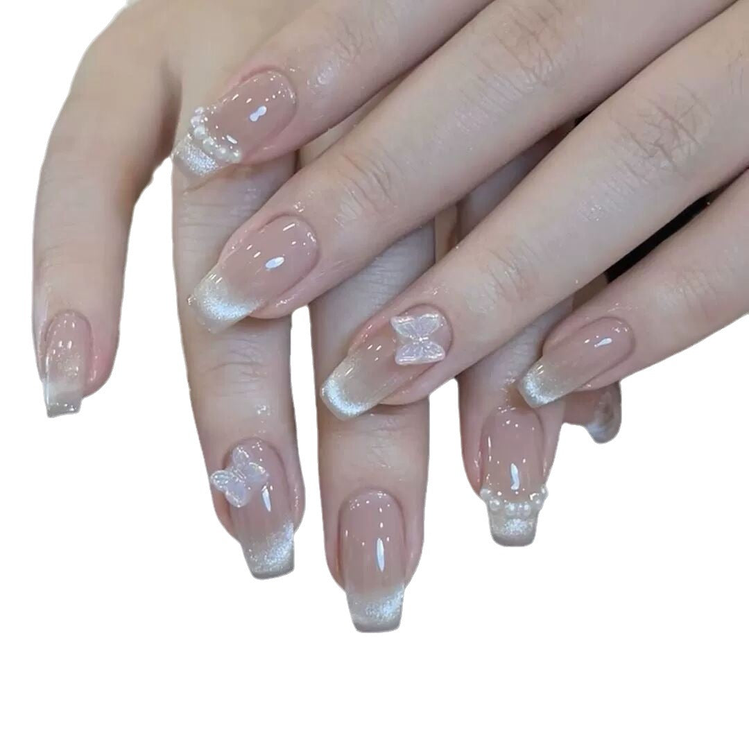 Elegant French Tip Press-On Nail Art Kalsten