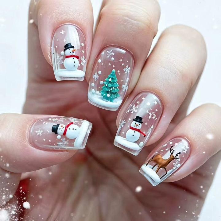 Artificial nails with festive winter design Kalsten