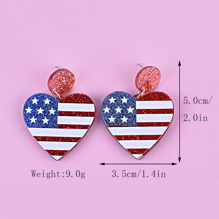 Women's nan triple star dangle glitter resin earrings with hypoallergenic hooks Kalsten