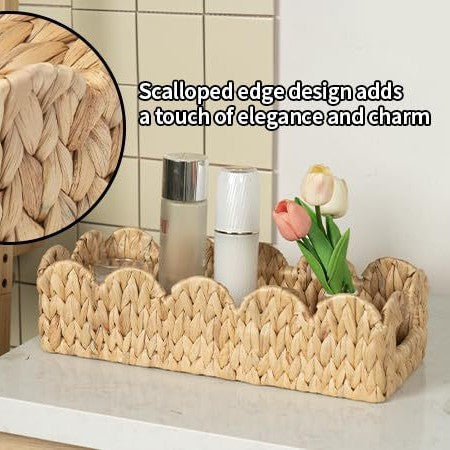 Decorative Scalloped Woven Storage Tray Kalsten