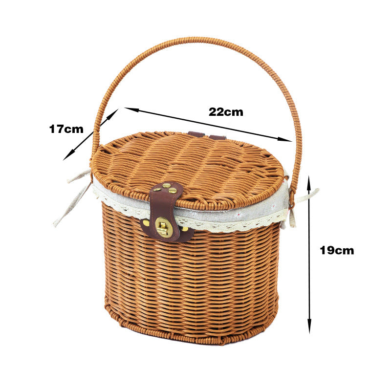 Woven Storage Basket with Lid Kalsten