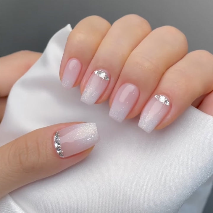 Elegant Gel Press-On Nail Set with Sparkly Rhinestones Kalsten