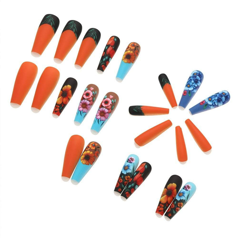 Art Nail Set with Floral Patterns Kalsten