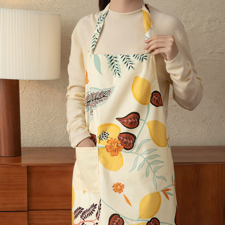 Cooking apron with adjustable neck strap, large front pocket, and lightweight cotton blend Kalsten