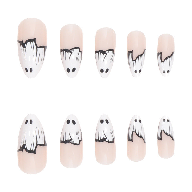 Ghost-Themed Press-On Nail Art Kalsten