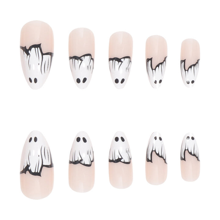 Ghost-Themed Press-On Nail Art Kalsten