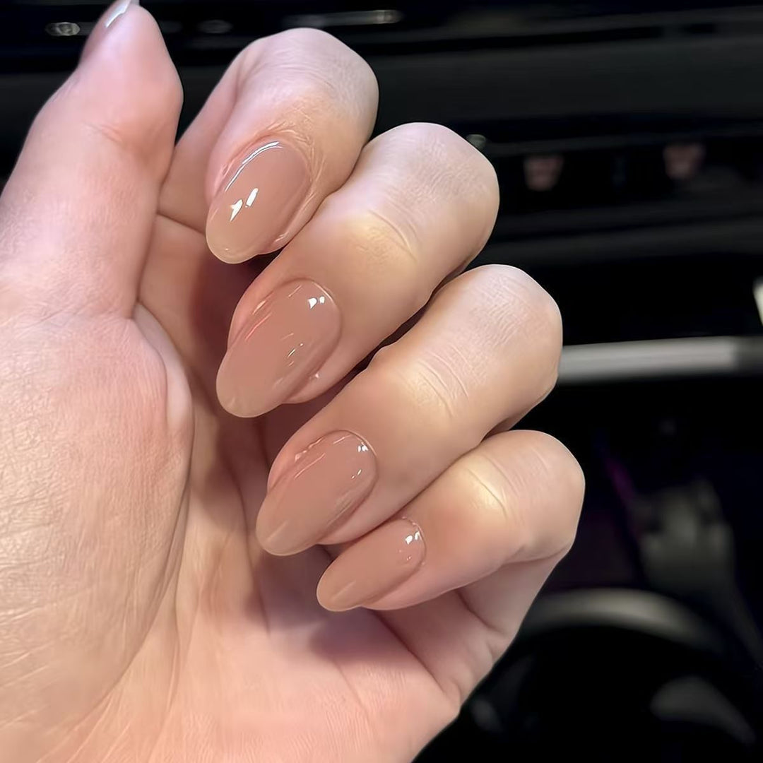 Glossy Almond-Shaped Press-On Nails Kalsten