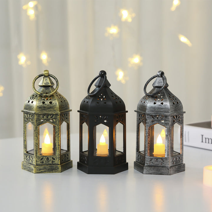 Moroccan Style Hexagonal Metal LED Lantern Kalsten