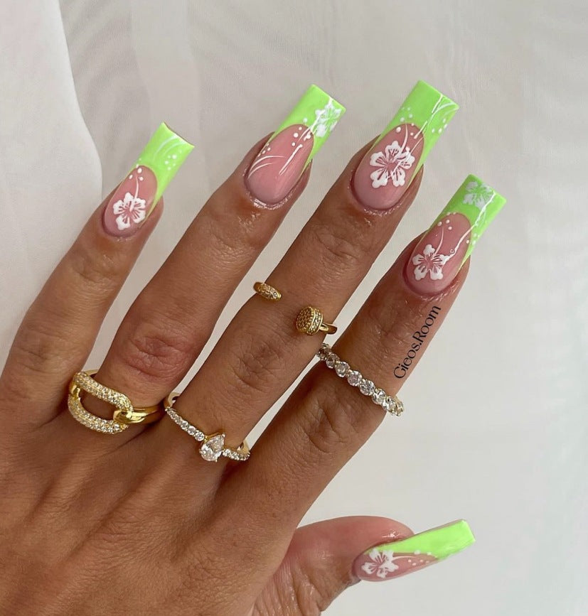 Floral Acrylic Nail Enhancements Kalsten 1789915564