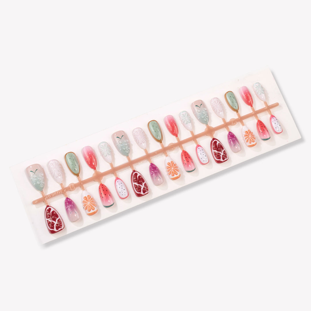 Creative Fruit-Themed Press-On Nail Art Set