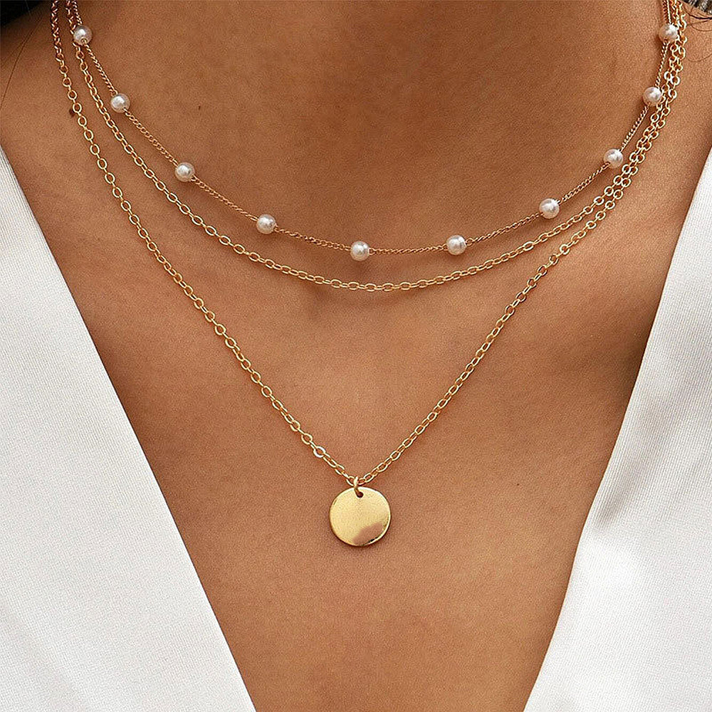 Layered Beaded Chain Necklace Kalsten