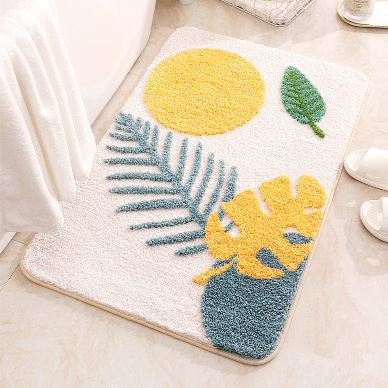 Soft Plush Leaf-Design Bath Mat