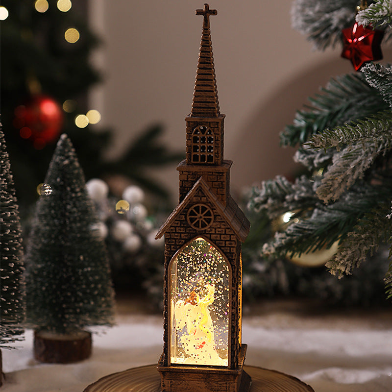Nostalgic Christmas lantern with movable Santa motif Kalsten
