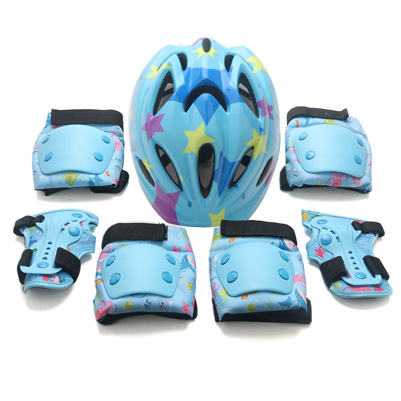 Children's Colorful Safety Helmet and Protective Gear Set Kalsten