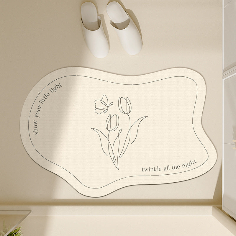 Floral-Inspired Decorative Bath Mat Kalsten
