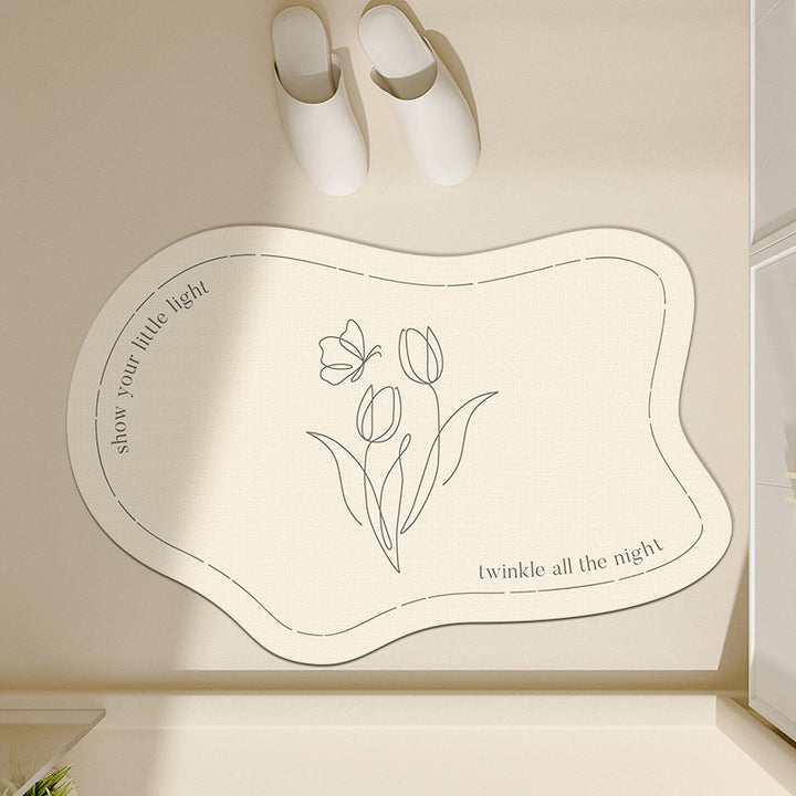 Floral-Inspired Decorative Bath Mat Kalsten