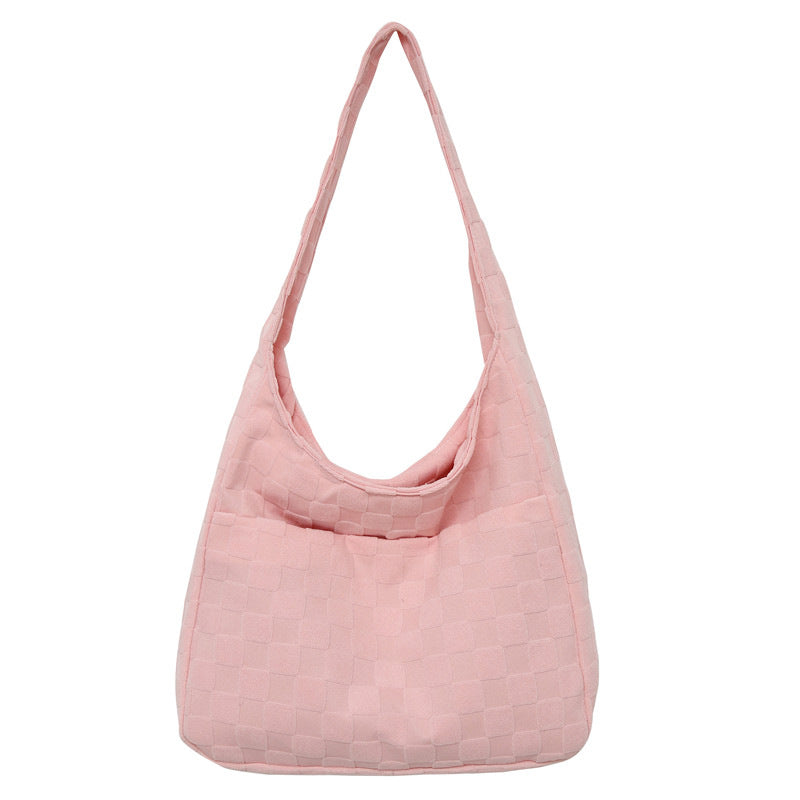 Stylish Checkerboard Patterned Hobo Bag