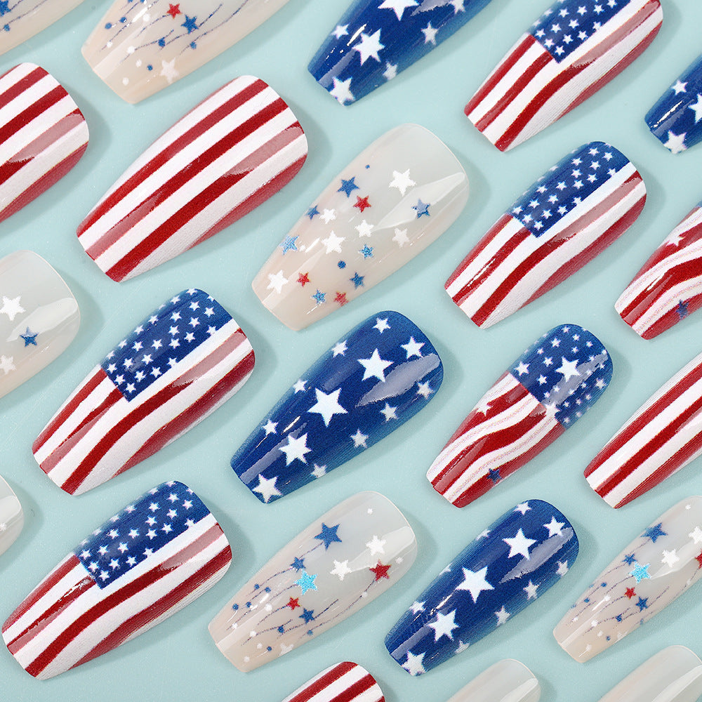 Patriotic design artificial nails Kalsten