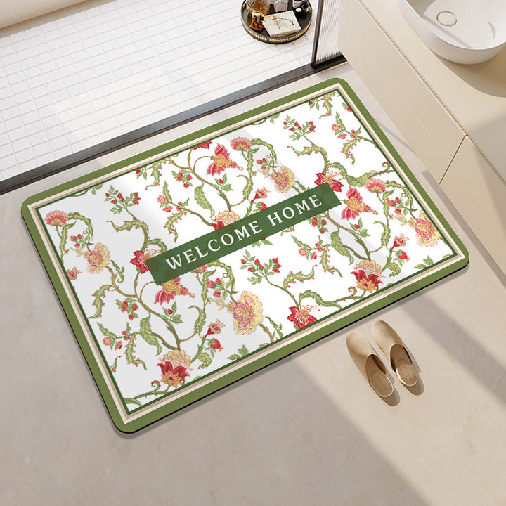 Stylish Floral Patterned Comfort Bath Mat Kalsten