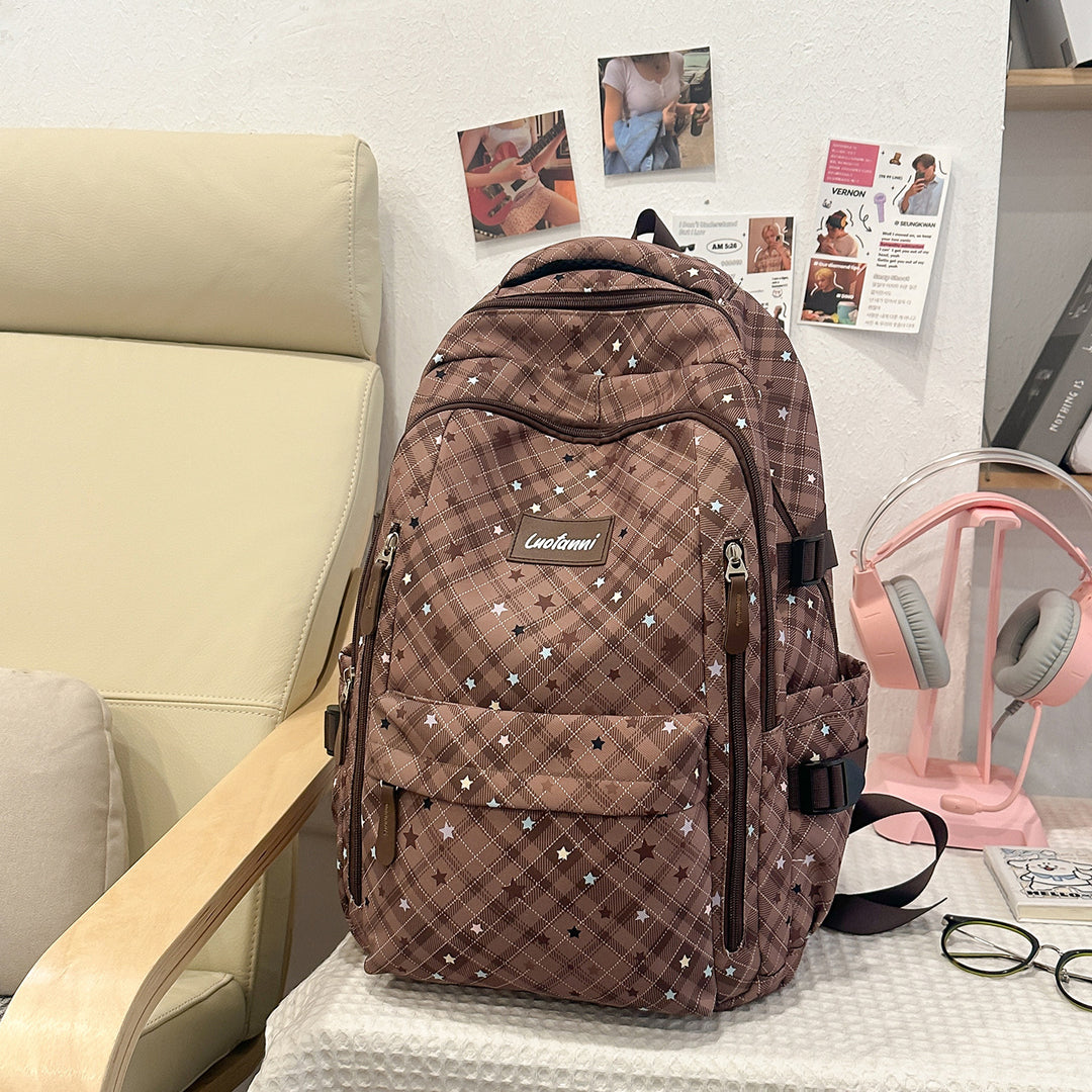 Stylish Plaid Design School Backpack Kalsten