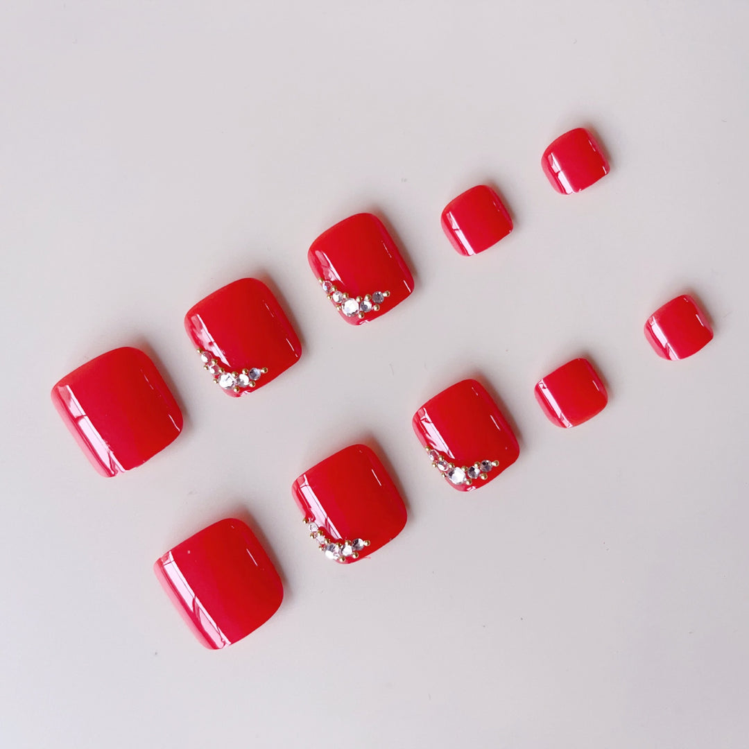 Acrylic nail set with elegant rhinestone details Kalsten
