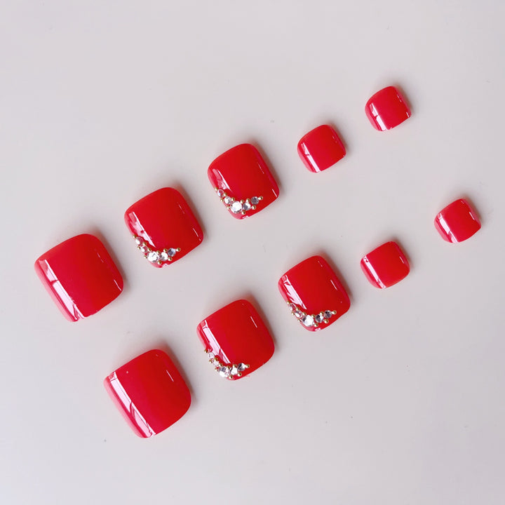 Acrylic nail set with elegant rhinestone details Kalsten