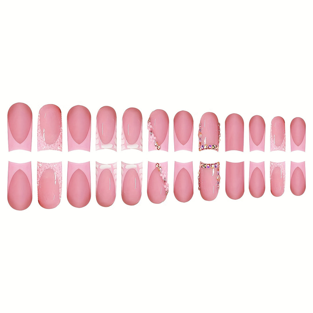 Decorative Press-On Nails with Rhinestone Accents Kalsten