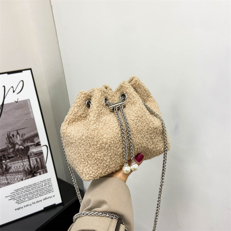 Textured Drawstring Handbag