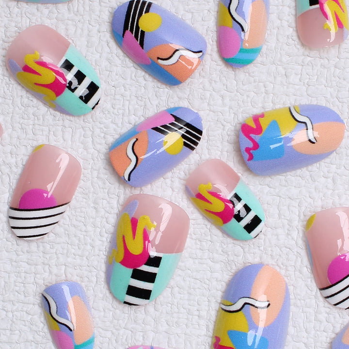 Artistic Patterned Press-On Nails Kalsten