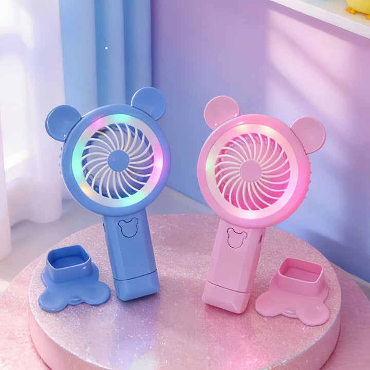 Women Portable USB Fan with Interactive LED Light Kalsten