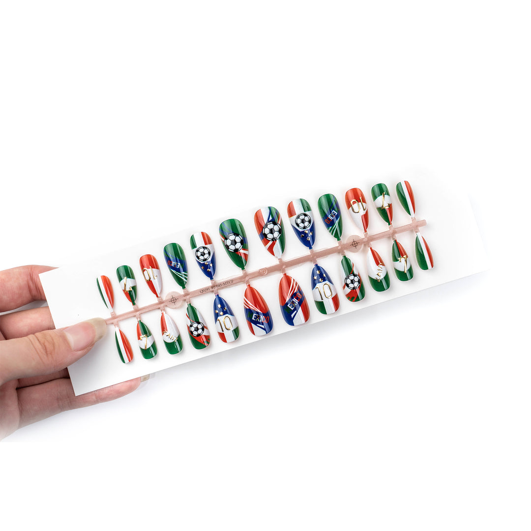 Soccer-Themed Press-On Nail Art Set