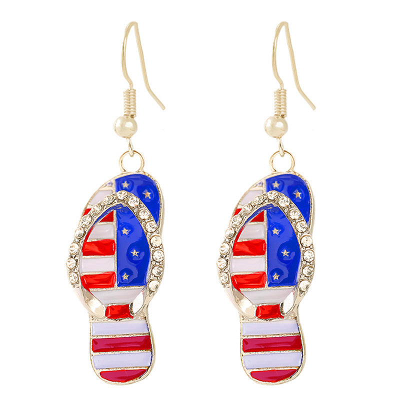 Women's nan patriotic horseshoe enamel dangle earrings with star-accented design and fishhook findings Kalsten