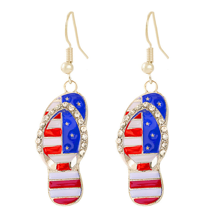 Women's nan patriotic horseshoe enamel dangle earrings with star-accented design and fishhook findings Kalsten