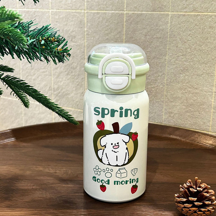 Ladies insulated drinking bottle with integrated safety lid and cheerful animal design Kalsten