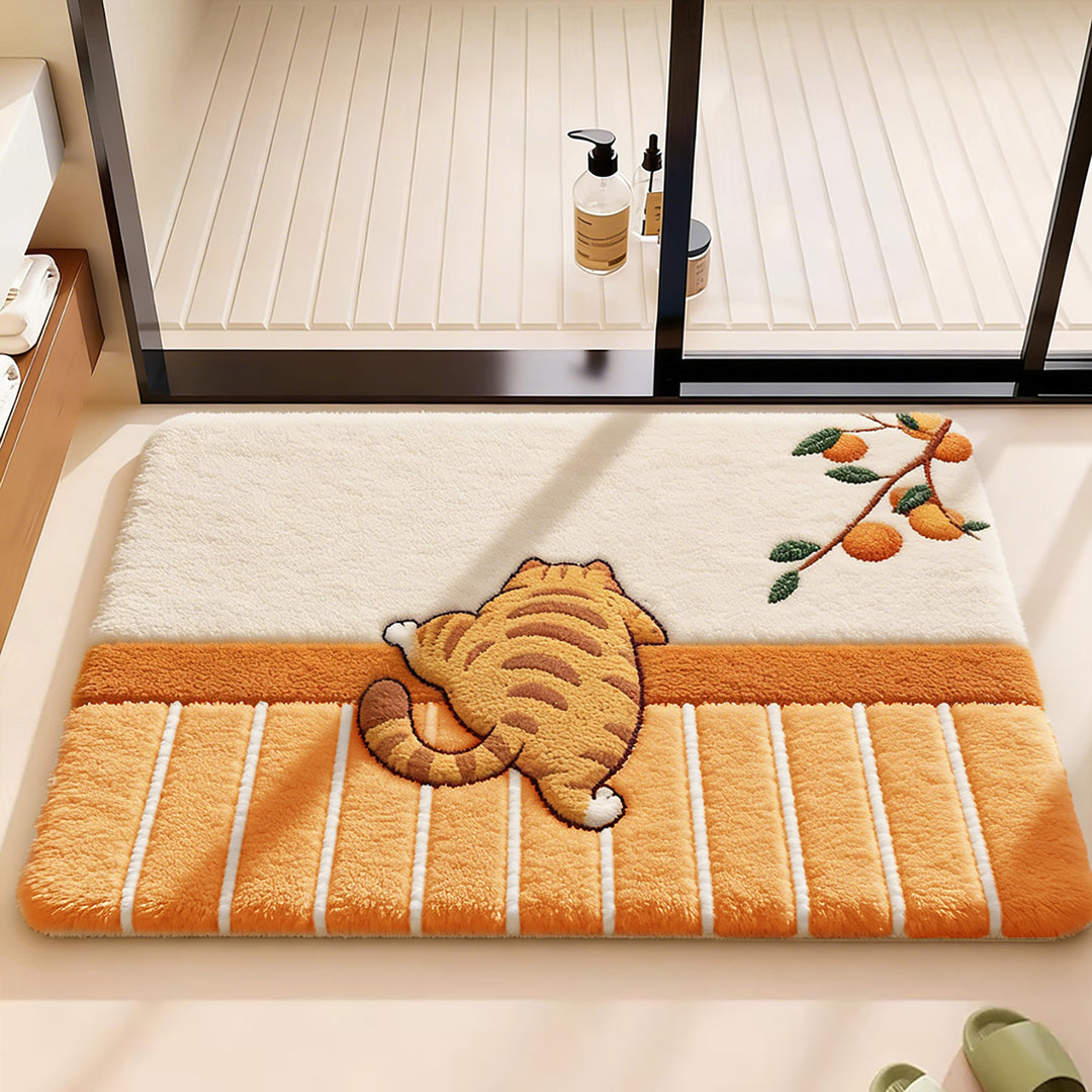 Decorative Cat-Themed Bath Mat