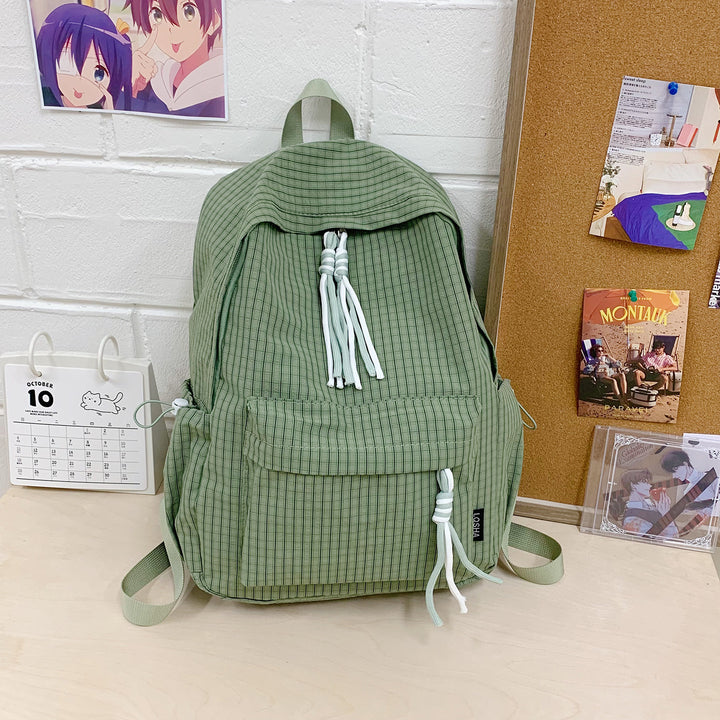 Lightweight Grid Pattern Drawstring Backpack Kalsten