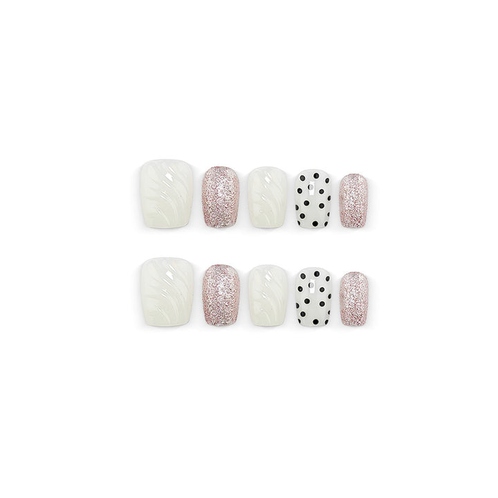 Artificial nails with diverse patterns and glitter effects Kalsten