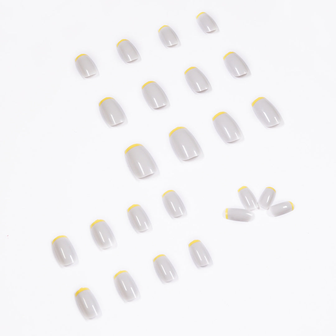 Artistic nail extensions with modern French-tip design Kalsten