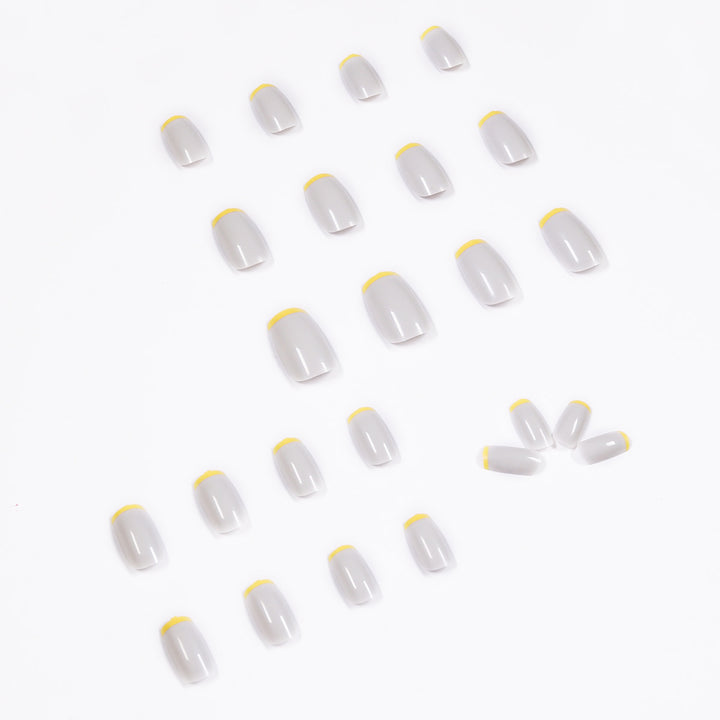 Artistic nail extensions with modern French-tip design Kalsten