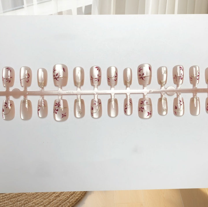 Artistic Floral Press-On Nails Set Kalsten