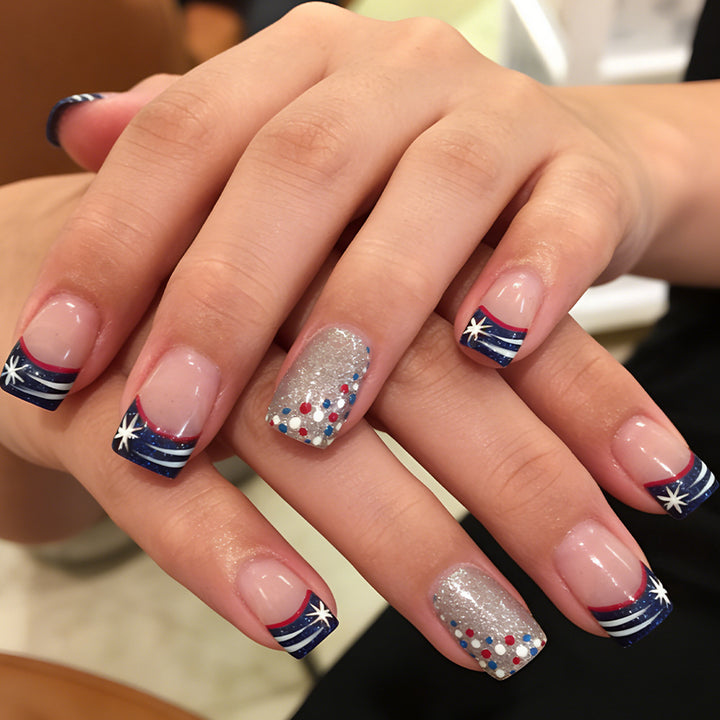 Decorative Press-On Nail Art Set with Glitter Accents Kalsten