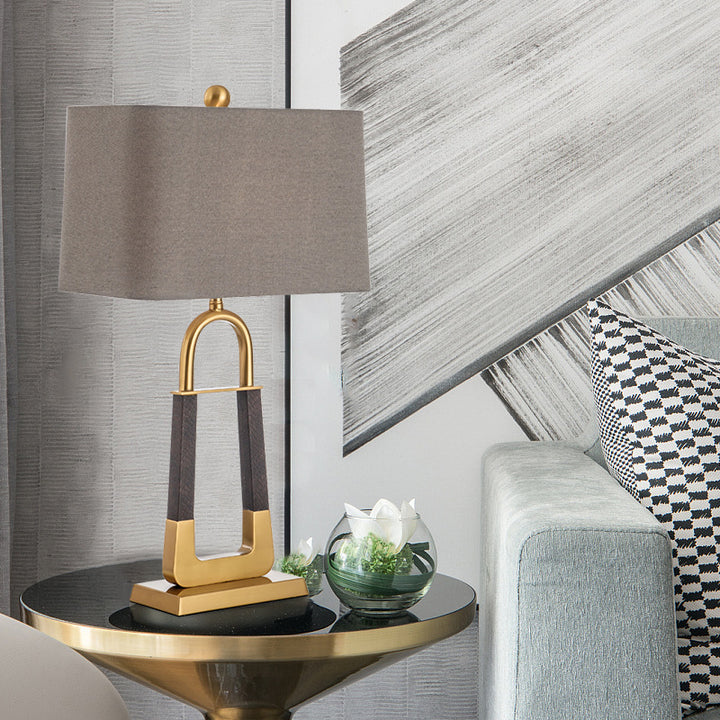 Decorative Table Lamp with Modern Geometric Base