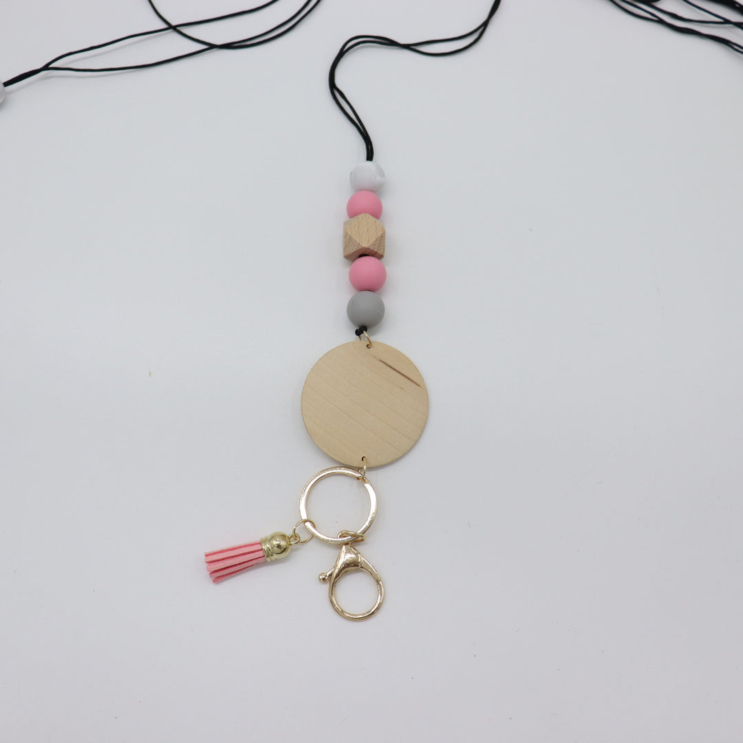 Beaded Keychain Lanyard with Decorative Tassel Kalsten