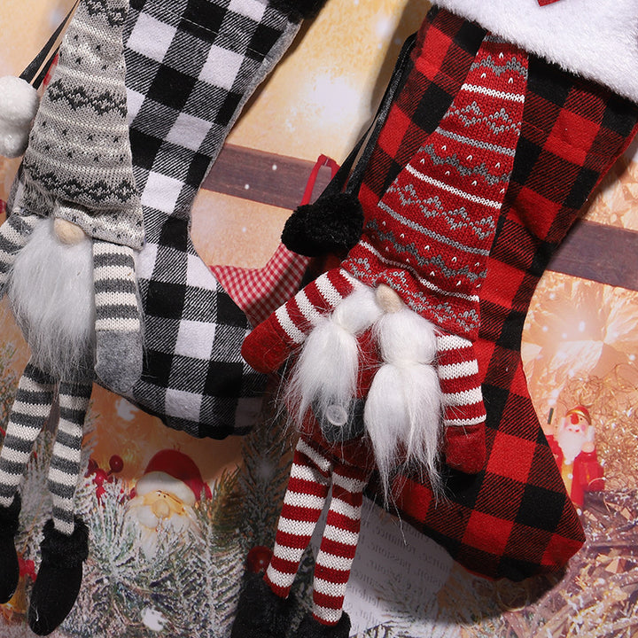 Cute Christmas stocking with gnome motif Kalsten